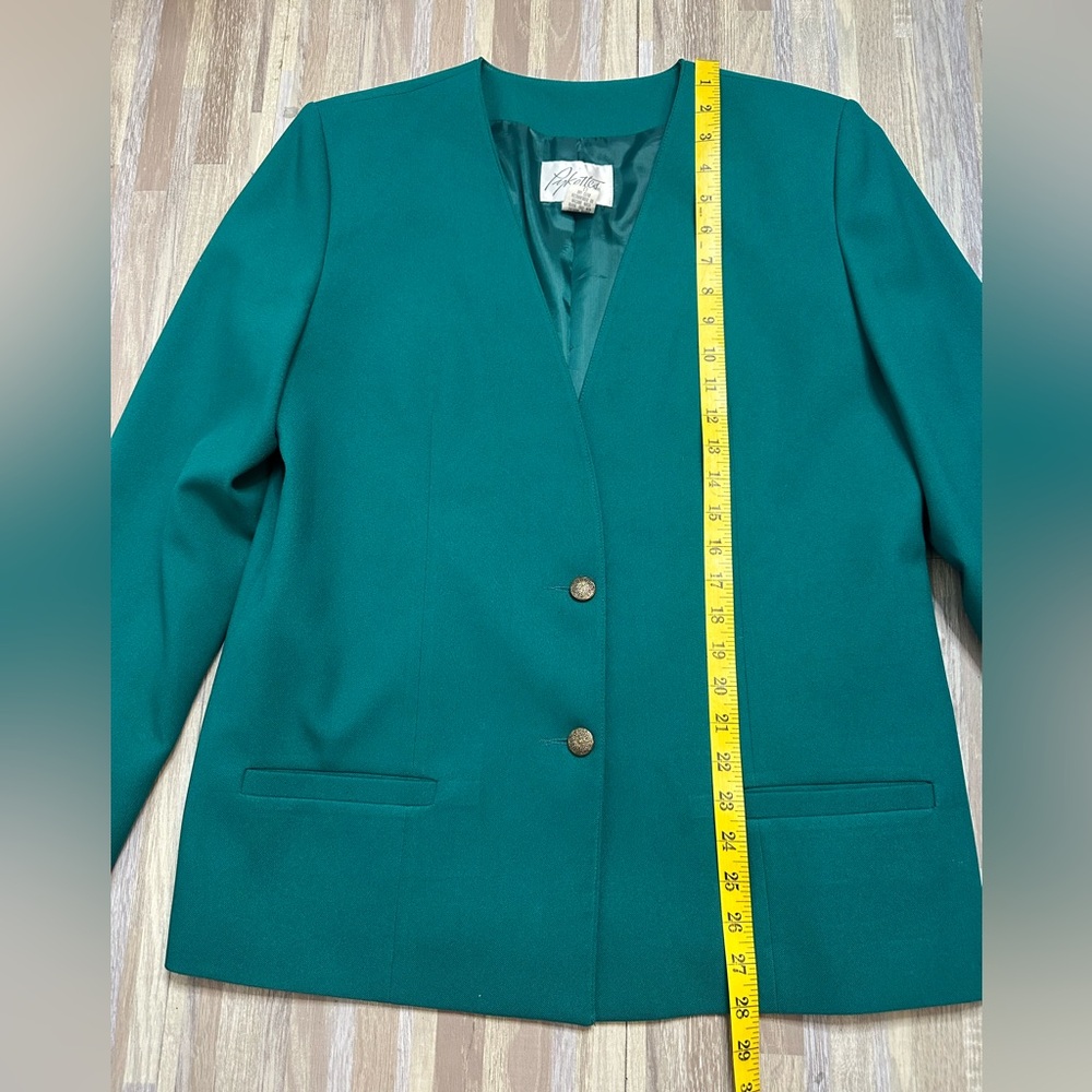 Vintage Collarless Women's Blazer, Size 14 - Picture 4 of 11